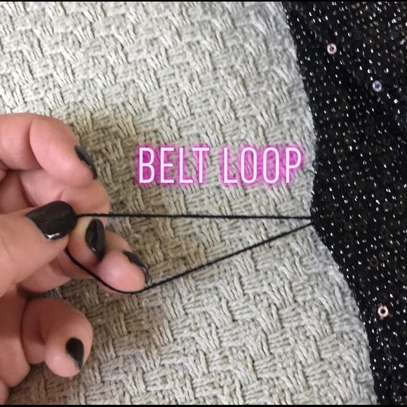 Express Black Sequin Dress (w/removable belt) - Picture 3 of 7